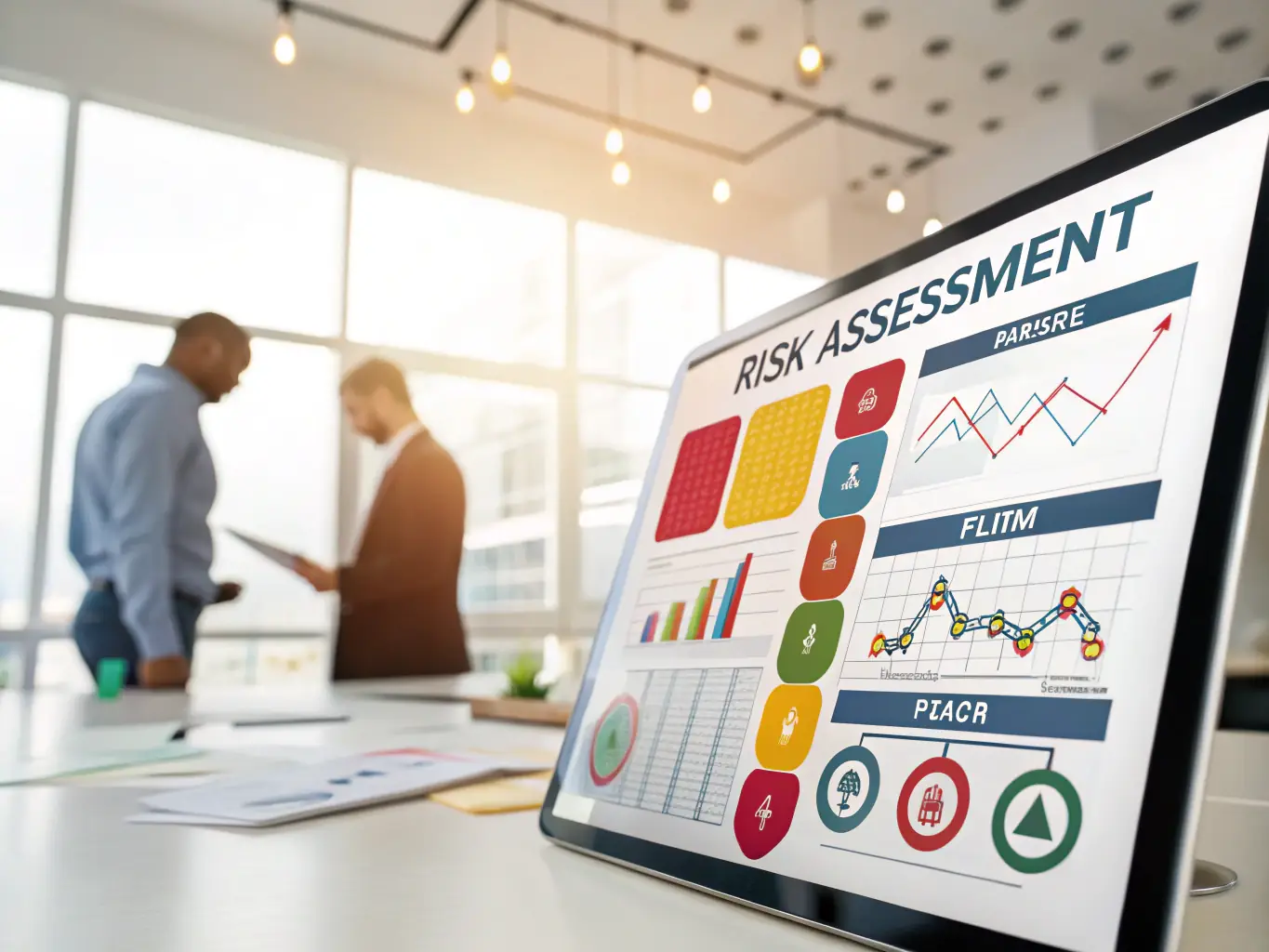 A detailed image showcasing a risk assessment matrix, highlighting various investment risks and their potential impact on a portfolio, used by Fortuna Capital Partners.