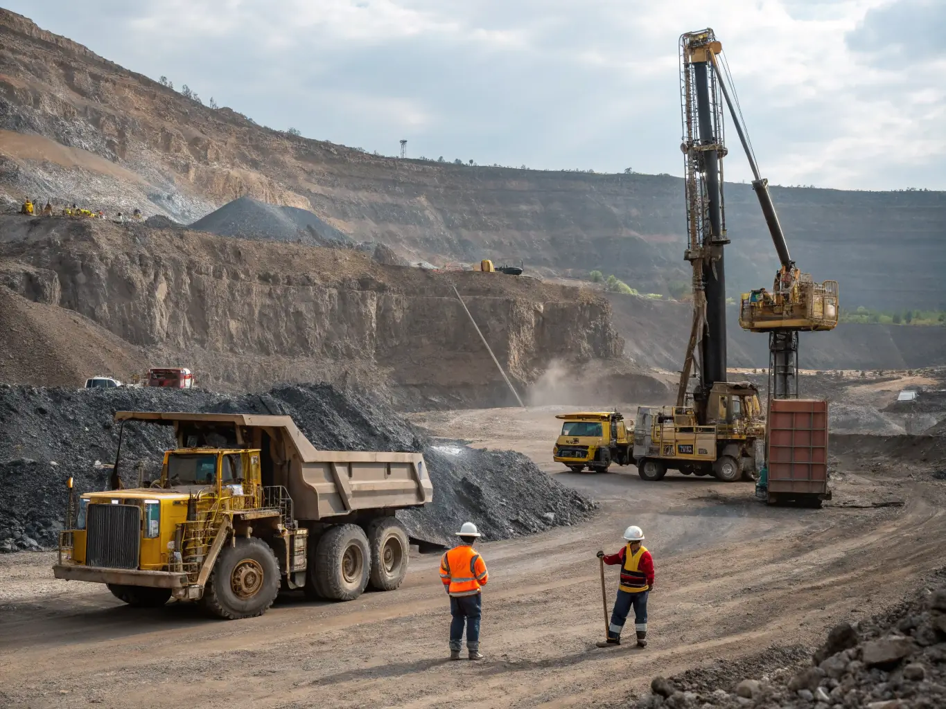 A photograph of a mining site in Chile, showcasing sustainable resource extraction and community engagement, representing the Latin American Mining Investment project.
