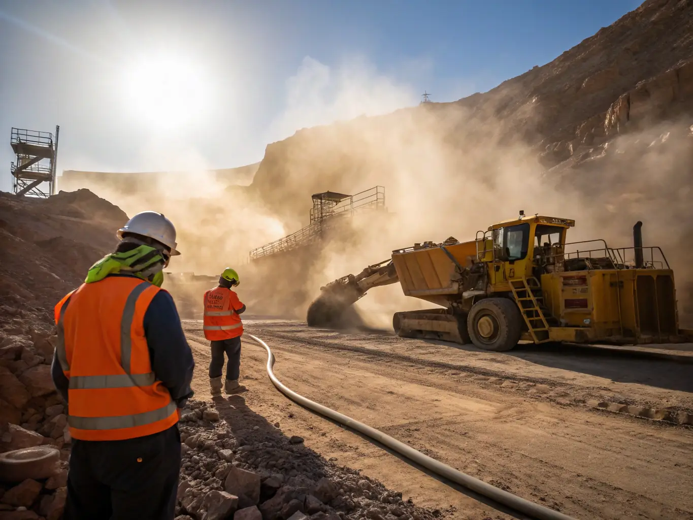 A photograph of a mining site in Chile, emphasizing sustainable resource extraction and community engagement, representing the Latin American Mining Investment project.